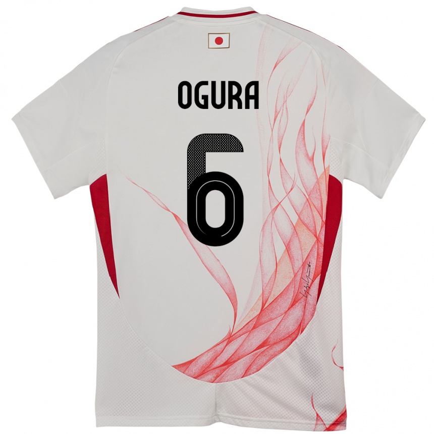 ילדים כדורגל יַפָּן Kosei Ogura #6 לָבָן הרחק ג'רזי 24-26