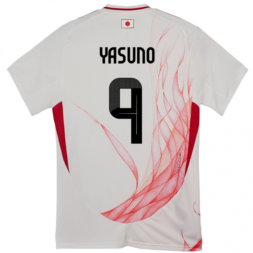 ילדים כדורגל יַפָּן Takumi Yasuno #9 לָבָן הרחק ג'רזי 24-26