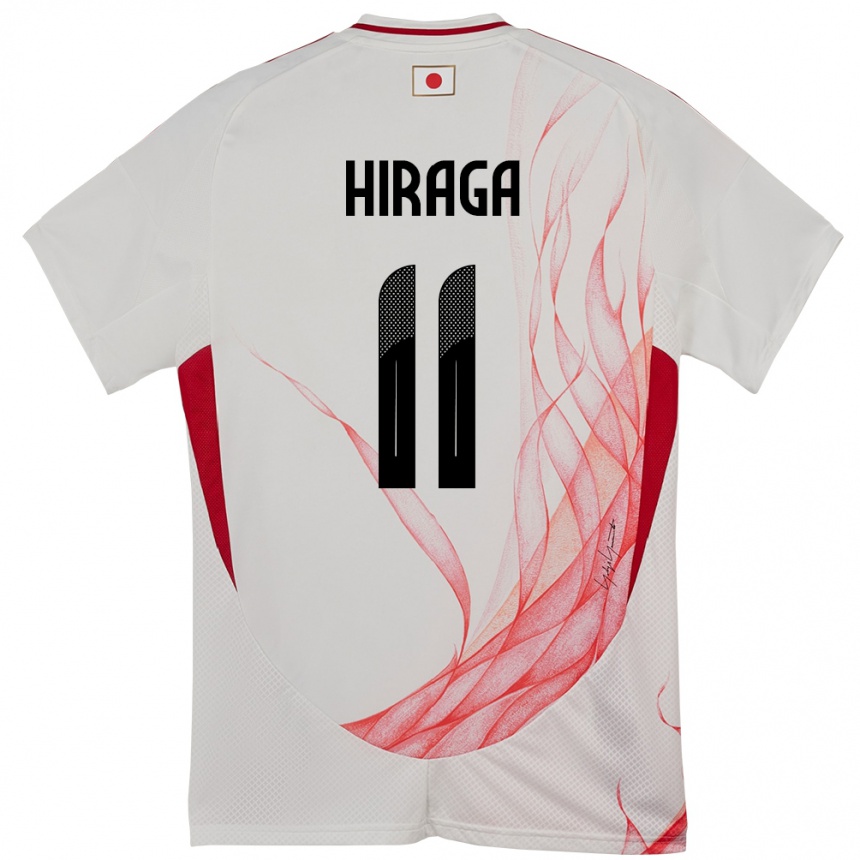 ילדים כדורגל יַפָּן Sora Hiraga #11 לָבָן הרחק ג'רזי 24-26