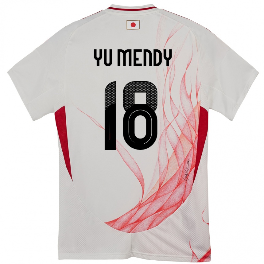 ילדים כדורגל יַפָּן Simon Yu Mendy #18 לָבָן הרחק ג'רזי 24-26