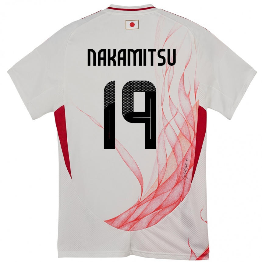 ילדים כדורגל יַפָּן Kanata Nakamitsu #19 לָבָן הרחק ג'רזי 24-26