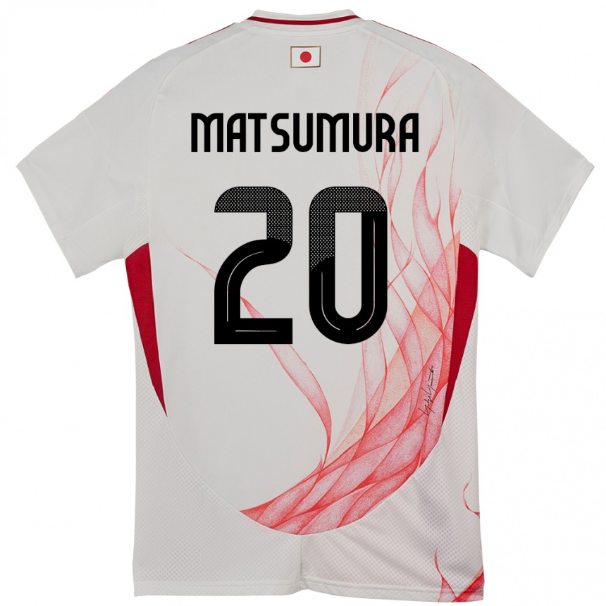 ילדים כדורגל יַפָּן Yuta Matsumura #20 לָבָן הרחק ג'רזי 24-26