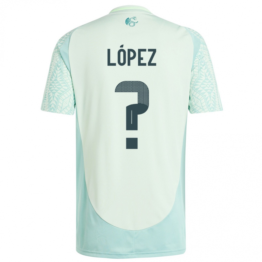 ילדים כדורגל מקסיקו Santiago López #0 פשתן ירוק הרחק ג'רזי 24-26