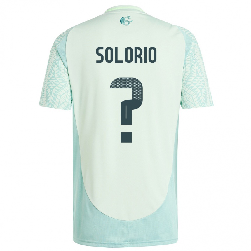 ילדים כדורגל מקסיקו Kevin Solorio #0 פשתן ירוק הרחק ג'רזי 24-26