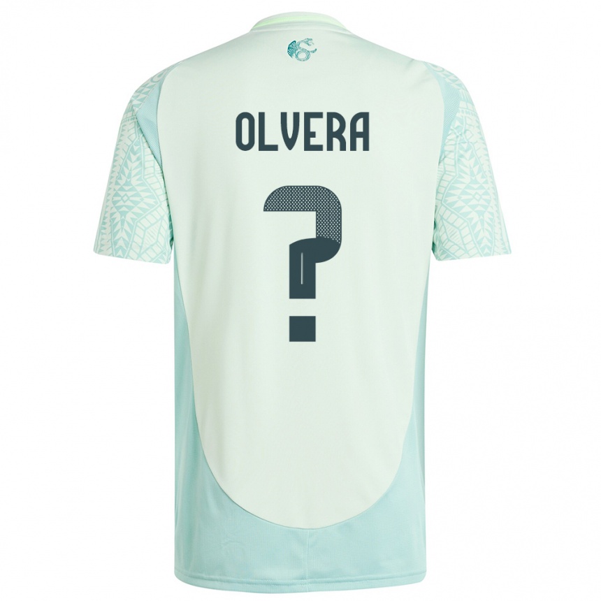 ילדים כדורגל מקסיקו Ian Olvera #0 פשתן ירוק הרחק ג'רזי 24-26