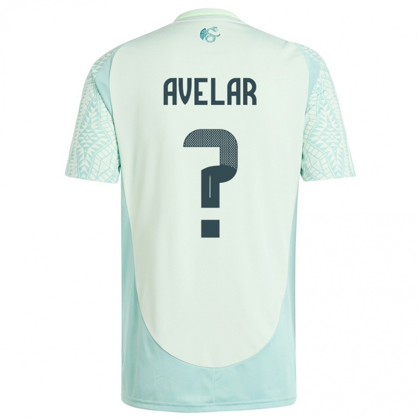 ילדים כדורגל מקסיקו Dylan Avelar #0 פשתן ירוק הרחק ג'רזי 24-26