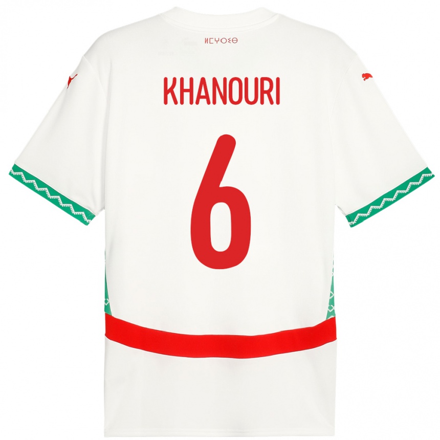 ילדים כדורגל מָרוֹקוֹ Adam Khanouri #6 לָבָן הרחק ג'רזי 24-26