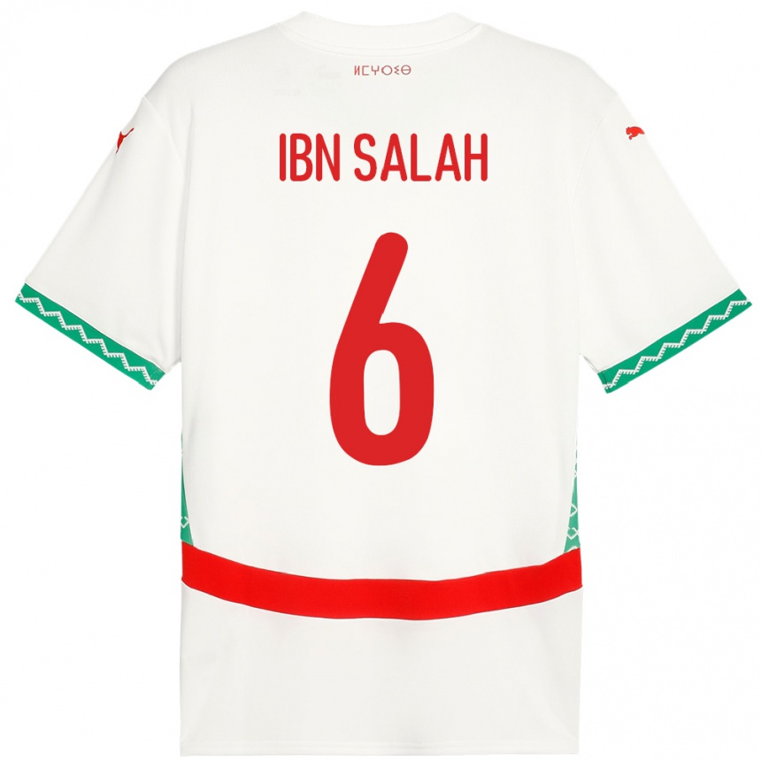 ילדים כדורגל מָרוֹקוֹ Oualid Ibn Salah #6 לָבָן הרחק ג'רזי 24-26