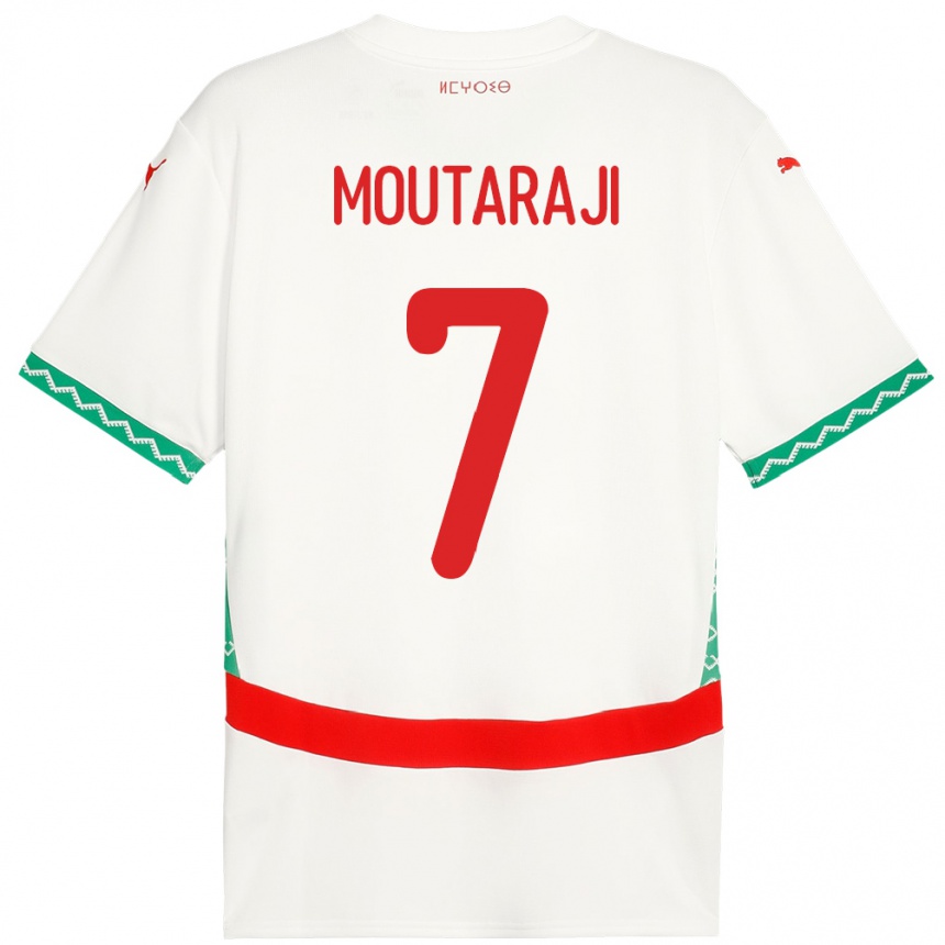 ילדים כדורגל מָרוֹקוֹ Ismail Moutaraji #7 לָבָן הרחק ג'רזי 24-26