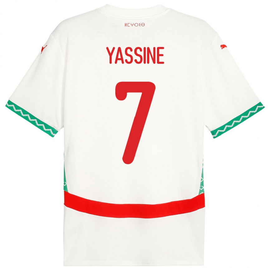ילדים כדורגל מָרוֹקוֹ Gessime Yassine #7 לָבָן הרחק ג'רזי 24-26