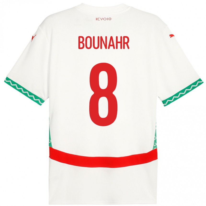 ילדים כדורגל מָרוֹקוֹ Ilyas Bounahr #8 לָבָן הרחק ג'רזי 24-26