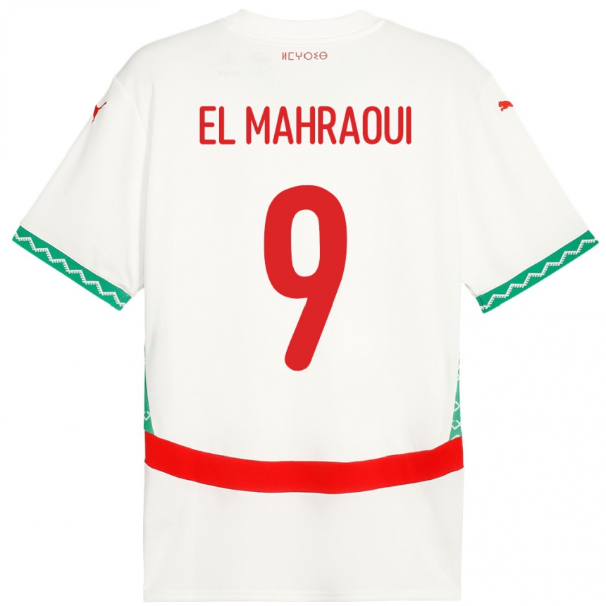 ילדים כדורגל מָרוֹקוֹ Anas El Mahraoui #9 לָבָן הרחק ג'רזי 24-26