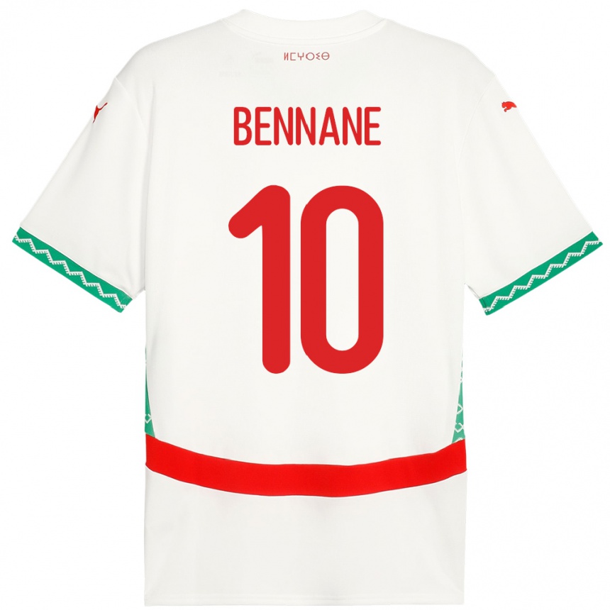 ילדים כדורגל מָרוֹקוֹ Ilyes Bennane #10 לָבָן הרחק ג'רזי 24-26