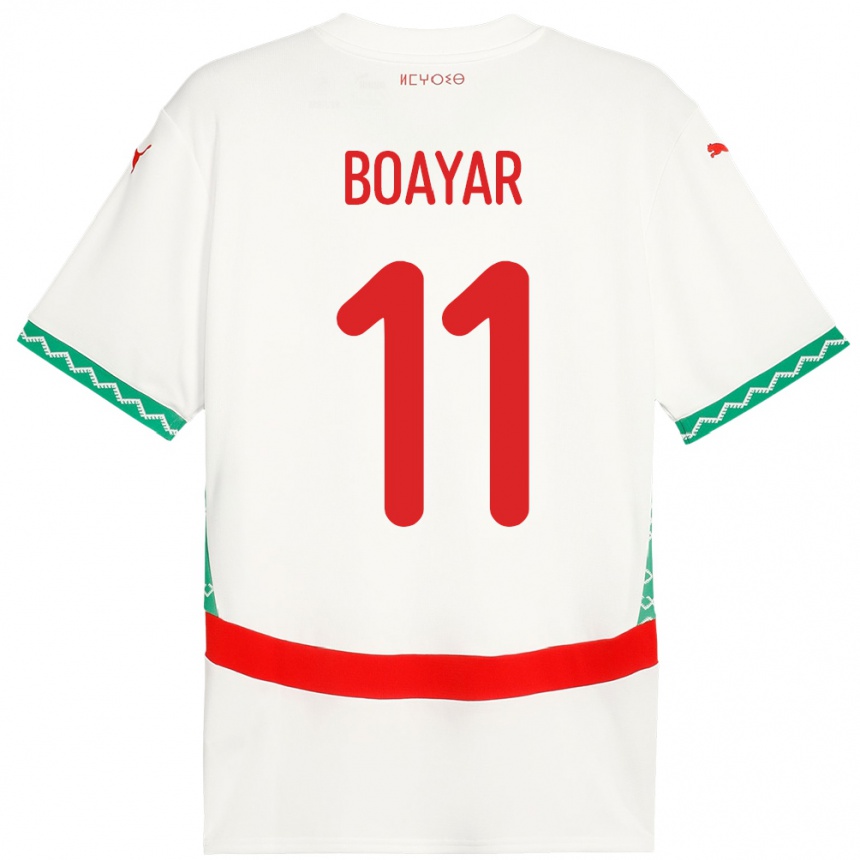 ילדים כדורגל מָרוֹקוֹ Adam Boayar #11 לָבָן הרחק ג'רזי 24-26