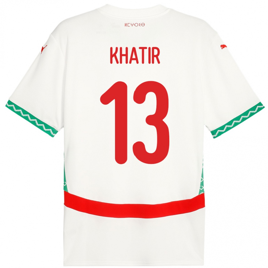 ילדים כדורגל מָרוֹקוֹ Ahmed Khatir #13 לָבָן הרחק ג'רזי 24-26