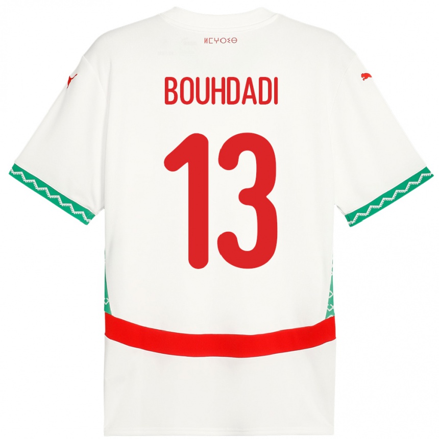 ילדים כדורגל מָרוֹקוֹ Adam Bouhdadi #13 לָבָן הרחק ג'רזי 24-26