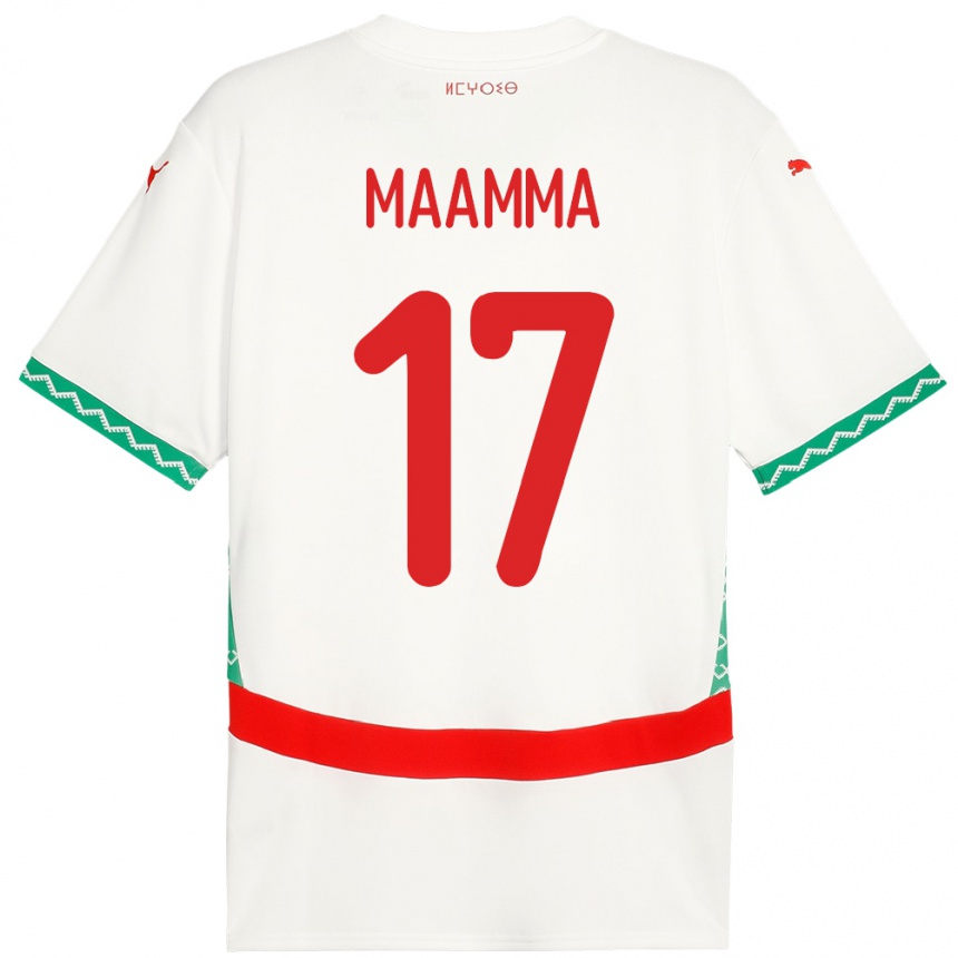 ילדים כדורגל מָרוֹקוֹ Othmane Maamma #17 לָבָן הרחק ג'רזי 24-26