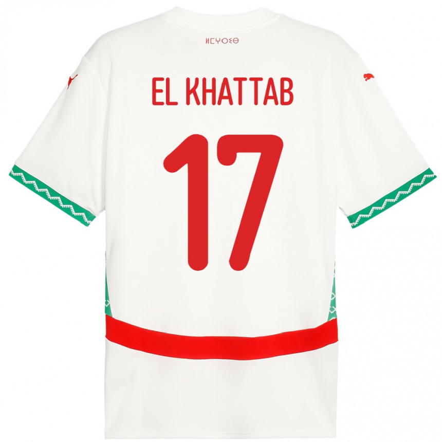 ילדים כדורגל מָרוֹקוֹ Omar El Khattab #17 לָבָן הרחק ג'רזי 24-26
