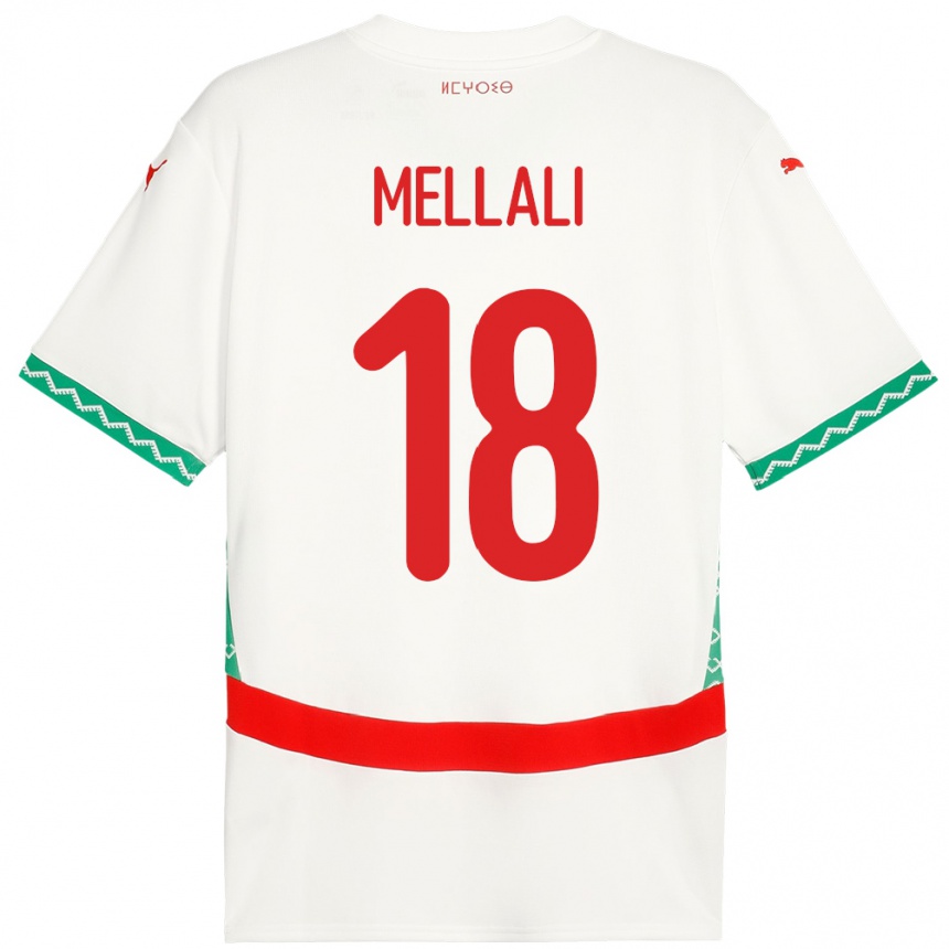 ילדים כדורגל מָרוֹקוֹ Hicham Mellali #18 לָבָן הרחק ג'רזי 24-26
