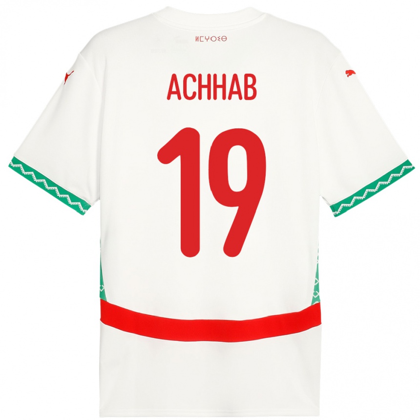 ילדים כדורגל מָרוֹקוֹ Abdeslam Achhab #19 לָבָן הרחק ג'רזי 24-26