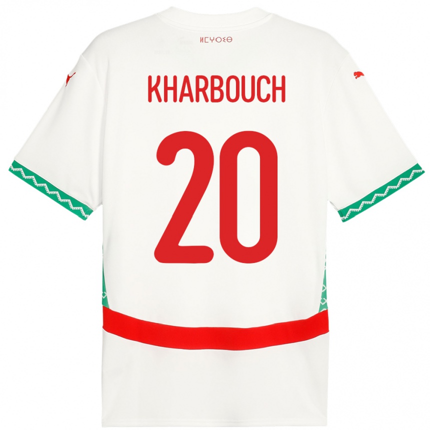 ילדים כדורגל מָרוֹקוֹ Yahya Kharbouch #20 לָבָן הרחק ג'רזי 24-26