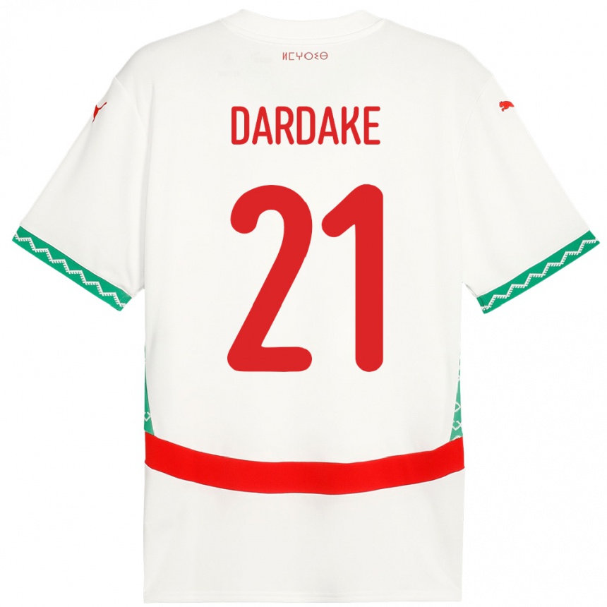 ילדים כדורגל מָרוֹקוֹ Wassim Dardake #21 לָבָן הרחק ג'רזי 24-26