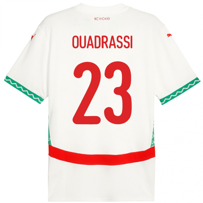ילדים כדורגל מָרוֹקוֹ Dalil Ouadrassi #23 לָבָן הרחק ג'רזי 24-26