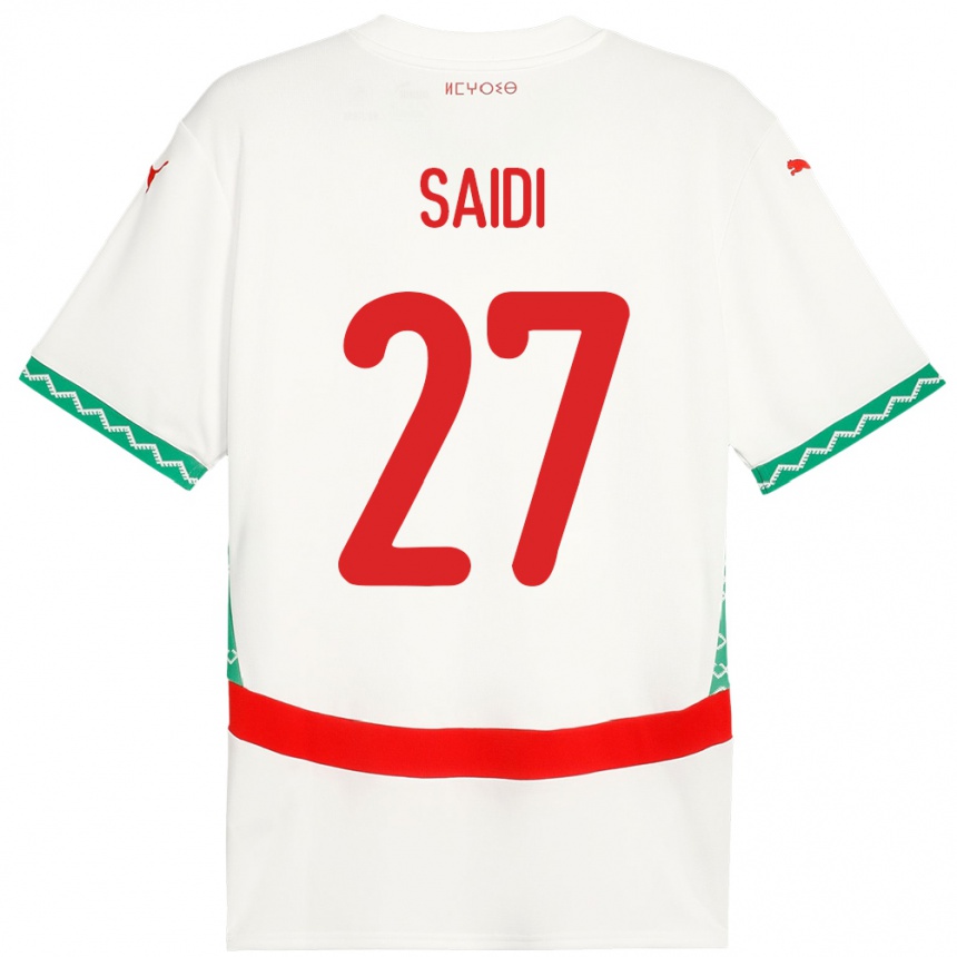 ילדים כדורגל מָרוֹקוֹ Yahya Saidi #27 לָבָן הרחק ג'רזי 24-26