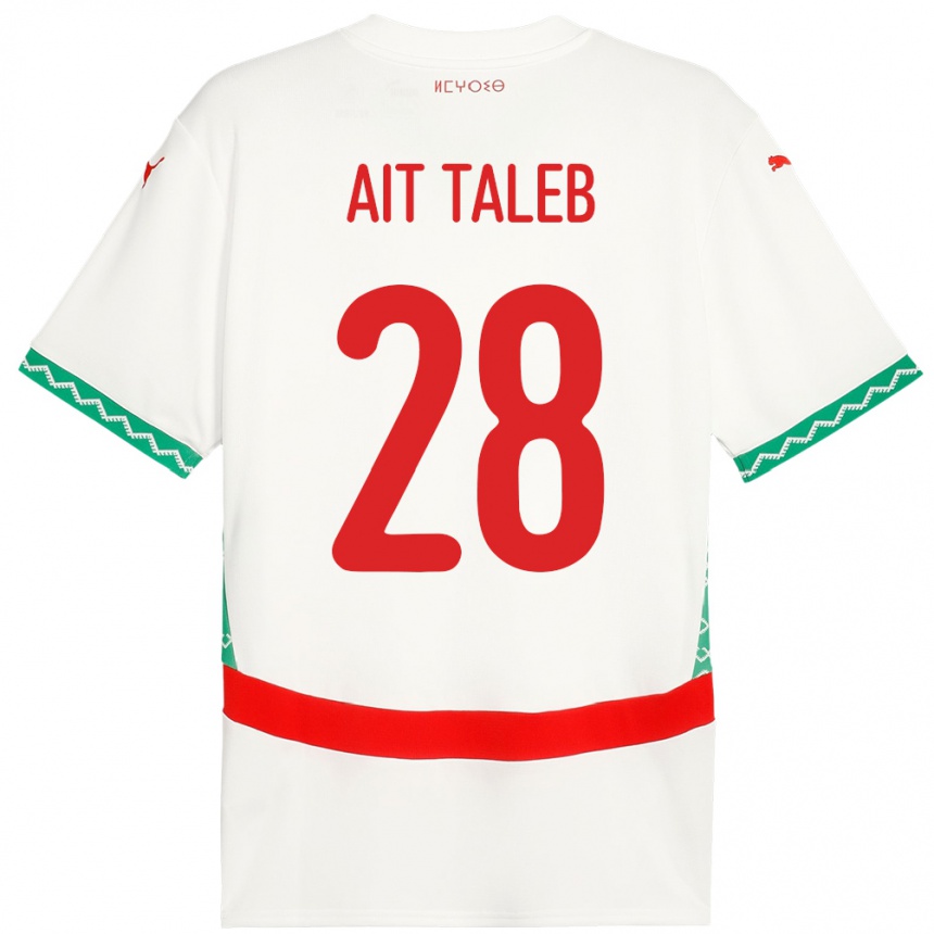 ילדים כדורגל מָרוֹקוֹ Ismail Ait Taleb #28 לָבָן הרחק ג'רזי 24-26