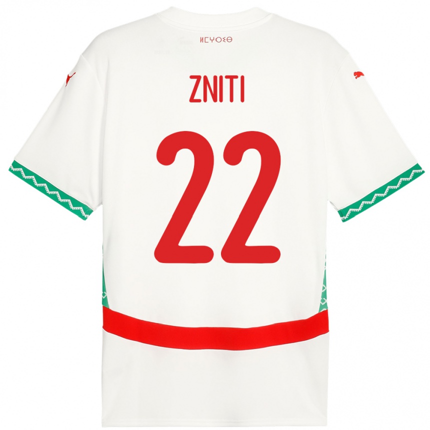ילדים כדורגל מָרוֹקוֹ אנאס זניתי #22 לָבָן הרחק ג'רזי 24-26