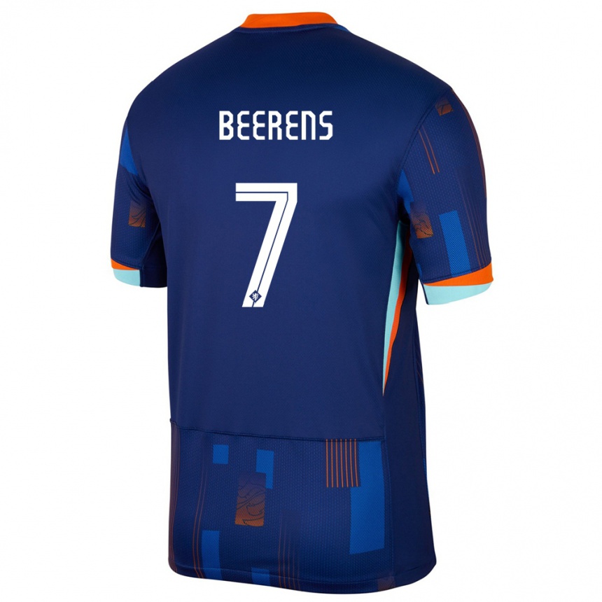 ילדים כדורגל הולנד Jairo Beerens #7 כְּחוֹל הרחק ג'רזי 24-26