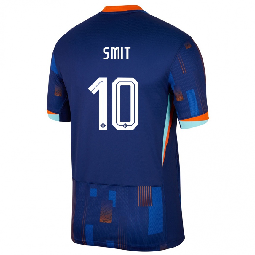ילדים כדורגל הולנד Kees Smit #10 כְּחוֹל הרחק ג'רזי 24-26