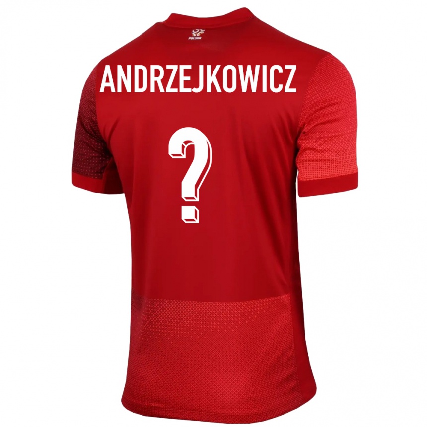 ילדים כדורגל פולין Mateusz Andrzejkowicz #0 אָדוֹם הרחק ג'רזי 24-26