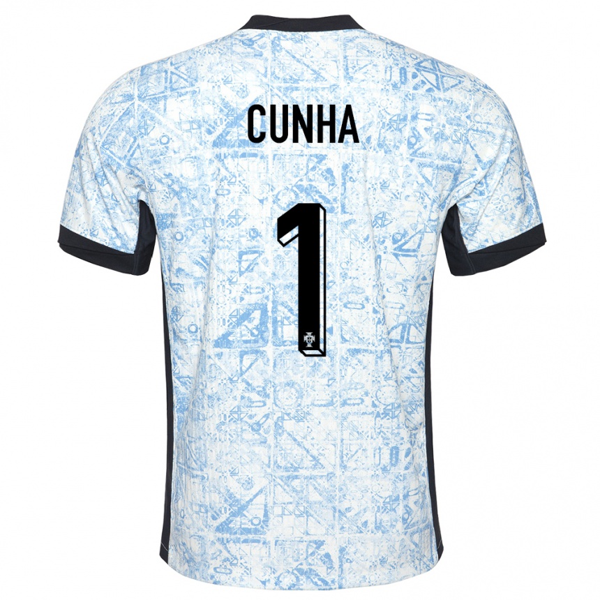 ילדים כדורגל פורטוגל Romário Cunha #1 כחול שמנת הרחק ג'רזי 24-26