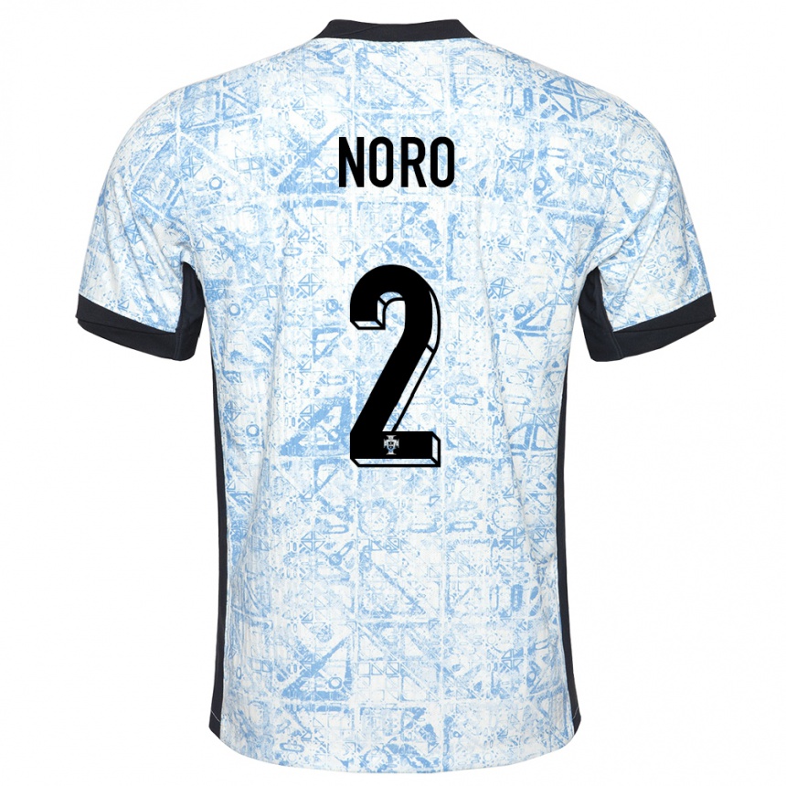 ילדים כדורגל פורטוגל Jonatás Noro #2 כחול שמנת הרחק ג'רזי 24-26