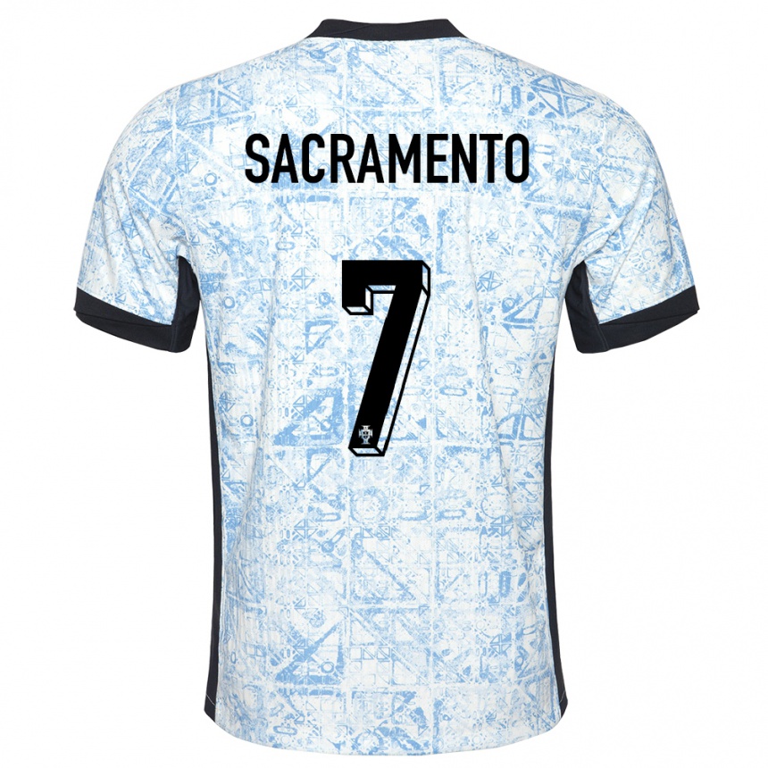 ילדים כדורגל פורטוגל Medgilson Sacramento #7 כחול שמנת הרחק ג'רזי 24-26