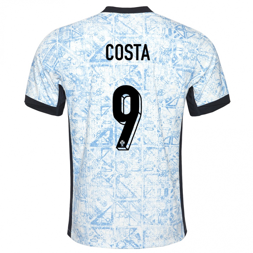 ילדים כדורגל פורטוגל Manuel Costa #9 כחול שמנת הרחק ג'רזי 24-26