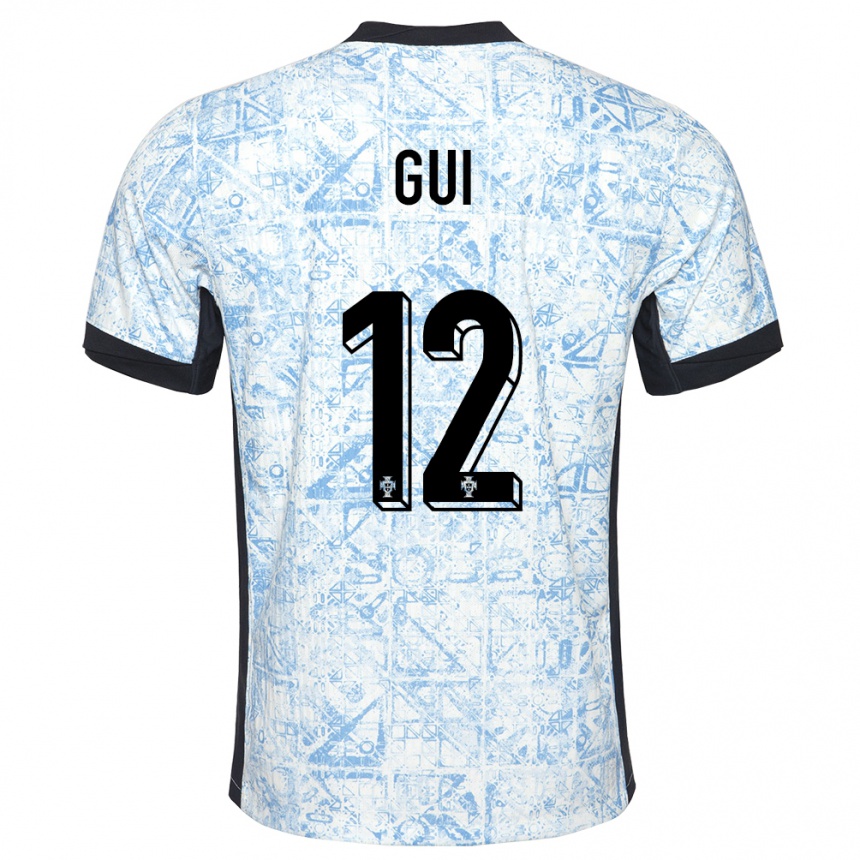 ילדים כדורגל פורטוגל Gui #12 כחול שמנת הרחק ג'רזי 24-26