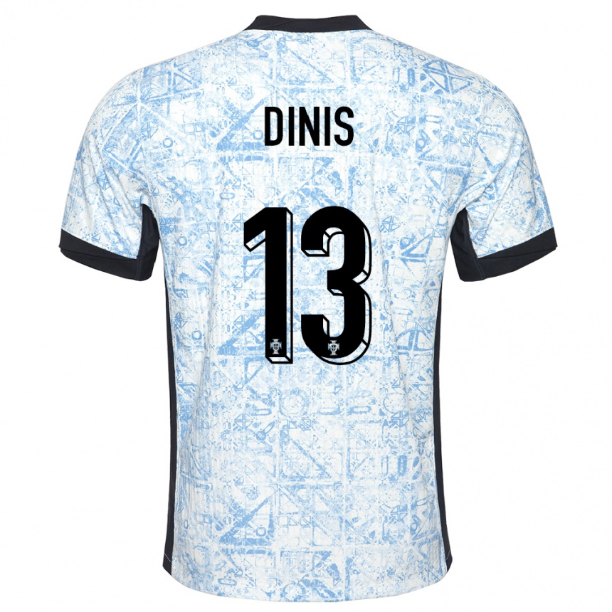 ילדים כדורגל פורטוגל Vasco Dinis #13 כחול שמנת הרחק ג'רזי 24-26