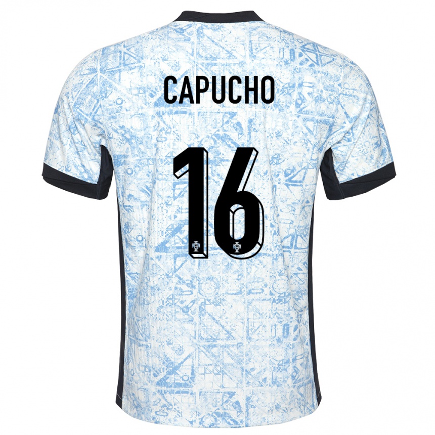 ילדים כדורגל פורטוגל João Capucho #16 כחול שמנת הרחק ג'רזי 24-26