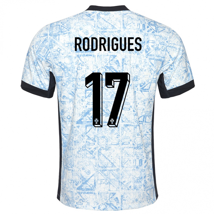 ילדים כדורגל פורטוגל Tiago Rodrigues #17 כחול שמנת הרחק ג'רזי 24-26