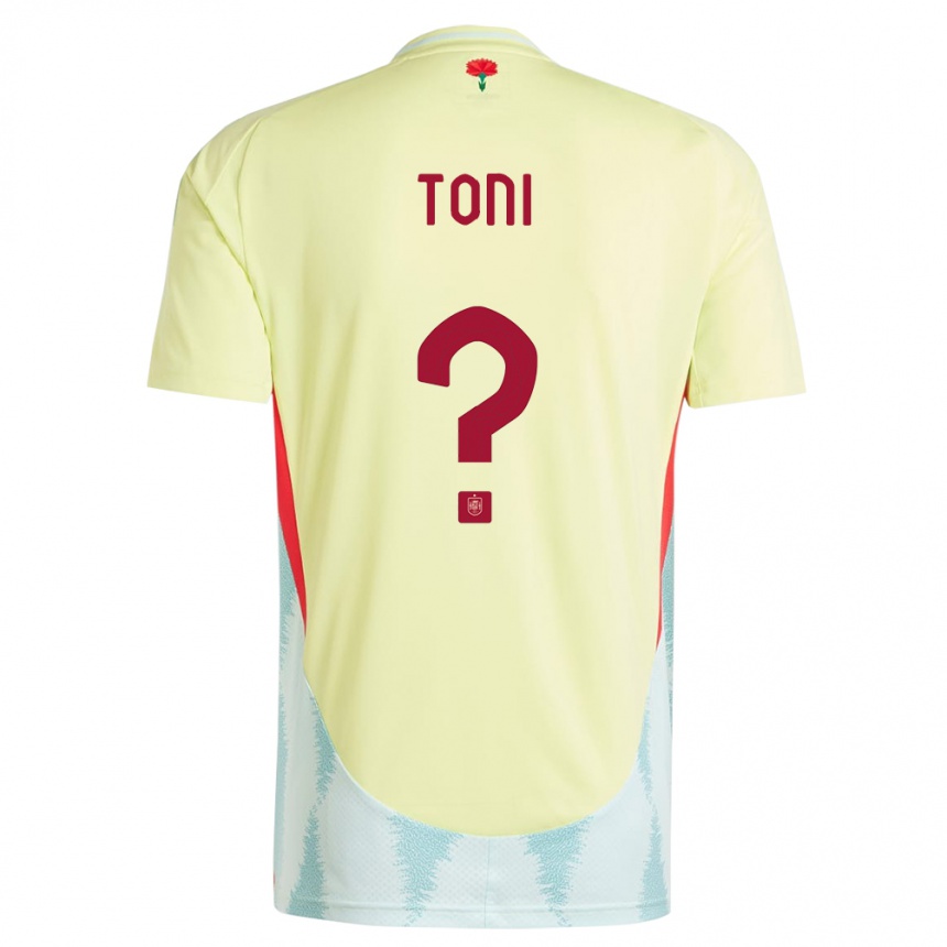 ילדים כדורגל ספרד Toni Fernández #0 צהוב הרחק ג'רזי 24-26