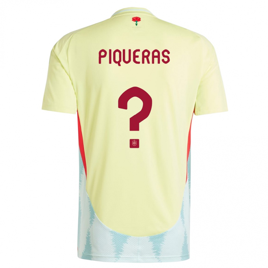 ילדים כדורגל ספרד Diego Piqueras #0 צהוב הרחק ג'רזי 24-26