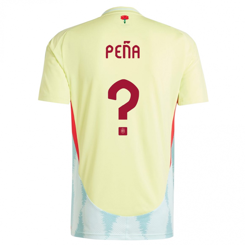 ילדים כדורגל ספרד Pablo Peña #0 צהוב הרחק ג'רזי 24-26