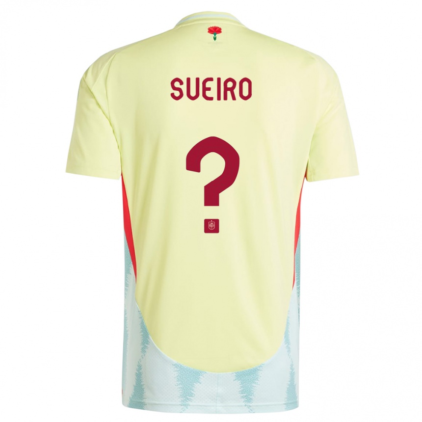 ילדים כדורגל ספרד David Sueiro #0 צהוב הרחק ג'רזי 24-26