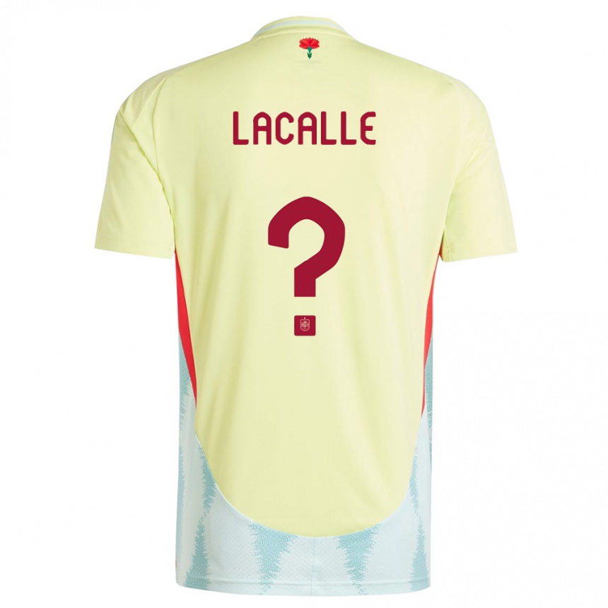 ילדים כדורגל ספרד Manuel Lacalle #0 צהוב הרחק ג'רזי 24-26