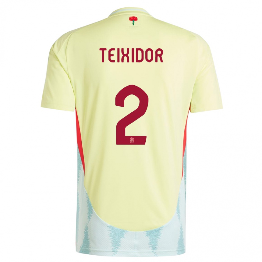 ילדים כדורגל ספרד Nil Teixidor #2 צהוב הרחק ג'רזי 24-26