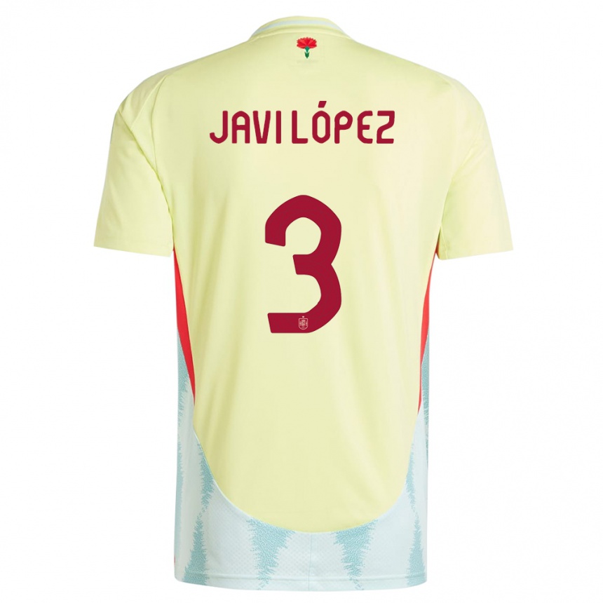 ילדים כדורגל ספרד Javi López #3 צהוב הרחק ג'רזי 24-26