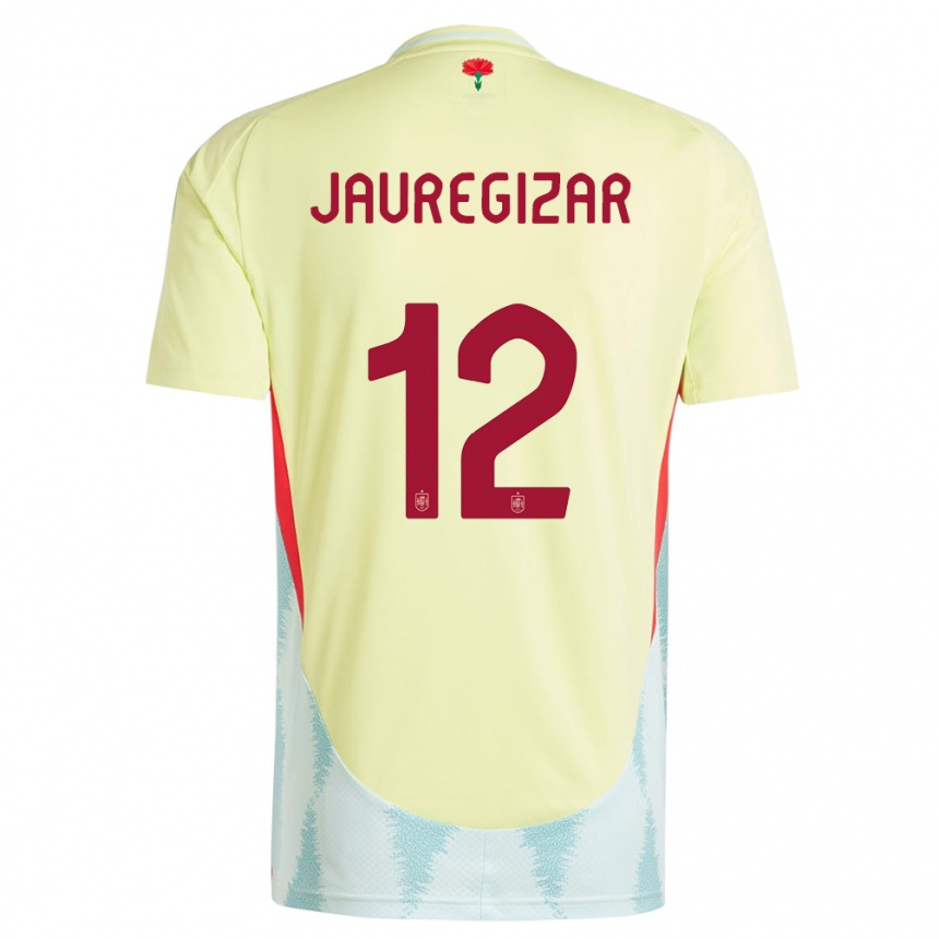 ילדים כדורגל ספרד Mikel Jauregizar #12 צהוב הרחק ג'רזי 24-26