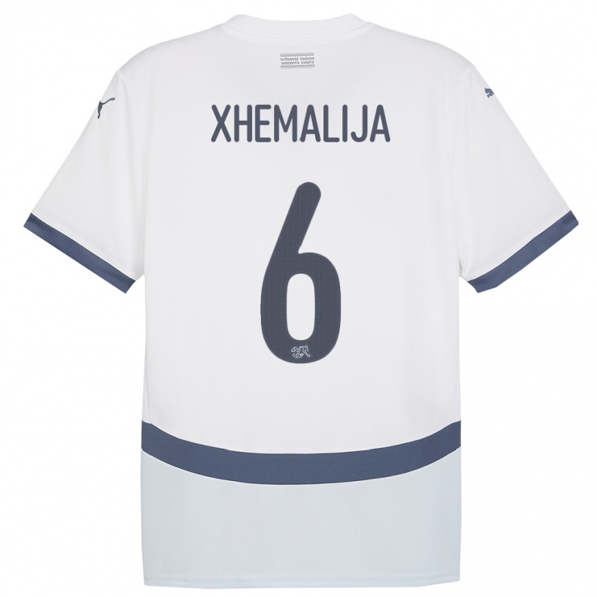 ילדים כדורגל שווייץ Demir Xhemalija #6 לבן הרחק ג'רזי 24-26